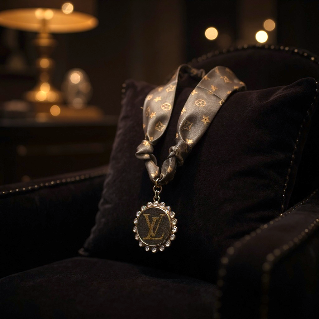 Luxury inspired scarf necklace