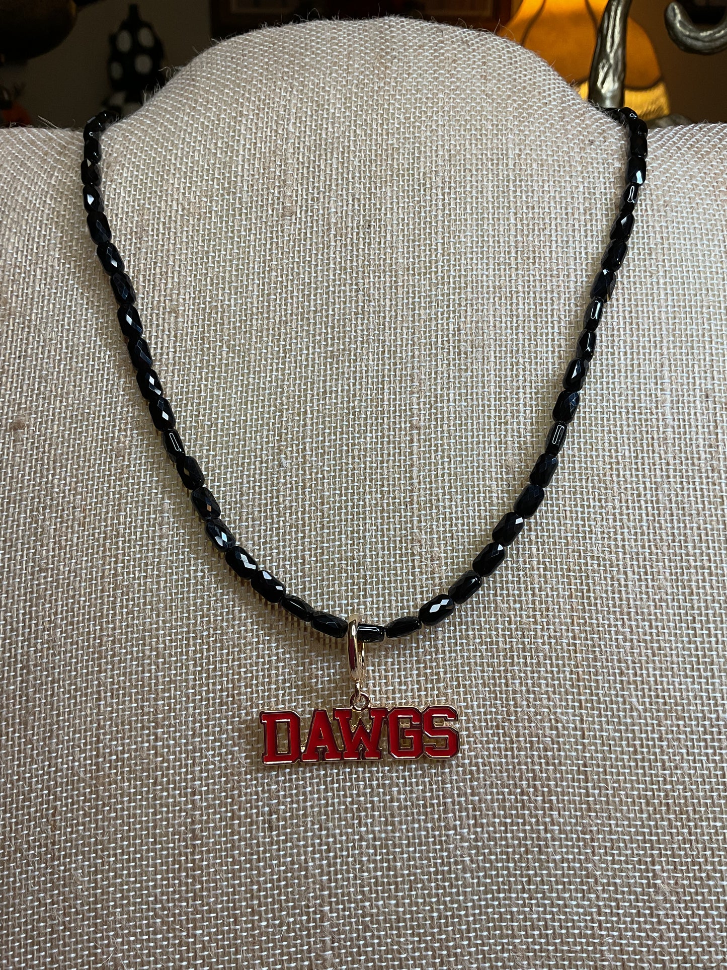 Bulldog beaded necklace