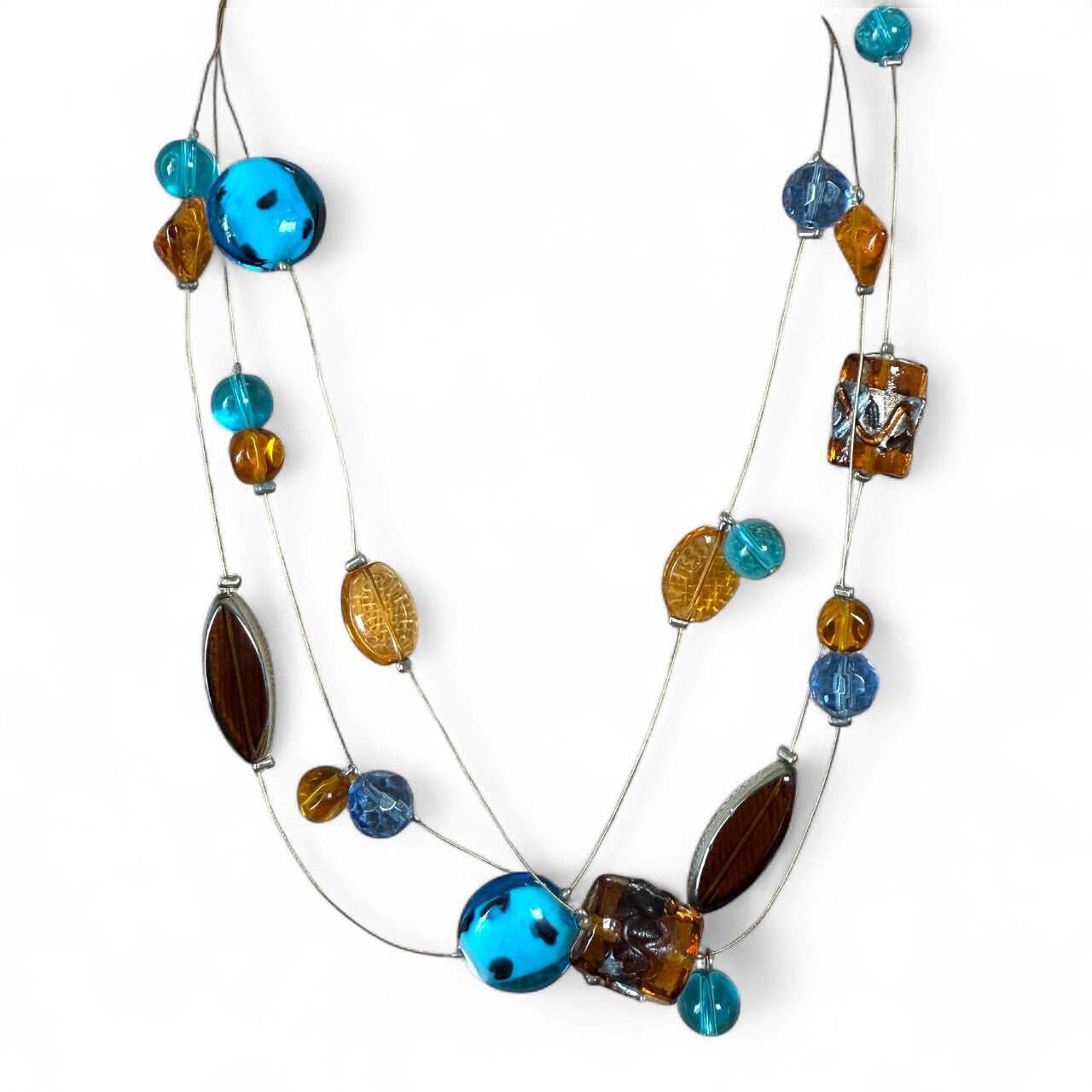 Multistrand Bohemian Beaded Illusion Necklace