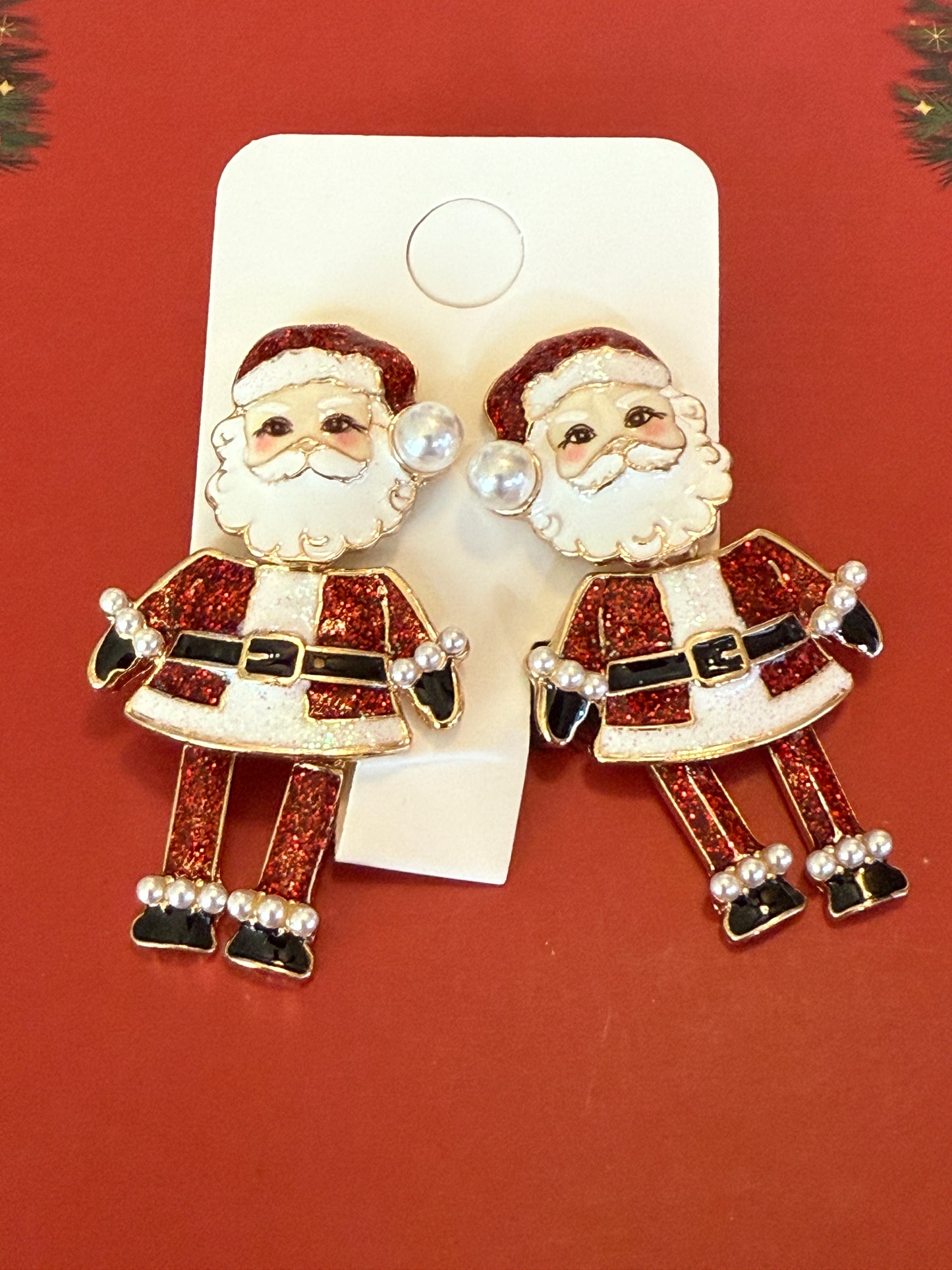 Sparkle Santa Dangle Earrings