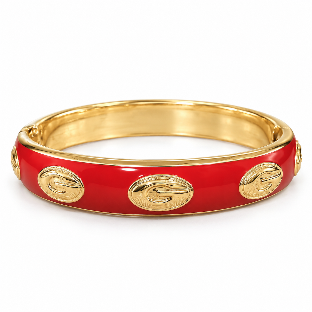 Georgia Bulldogs Bracelet, Red Black Gold Enamel Bangle, Georgia G Bracelet, Game Day Jewelry, Bulldog Fan Gift