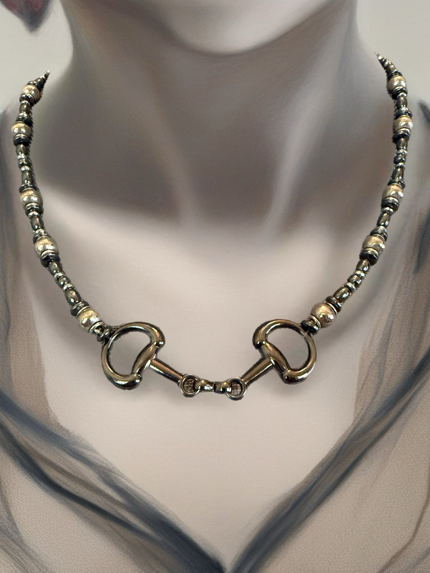 Horse snaffle bit necklace