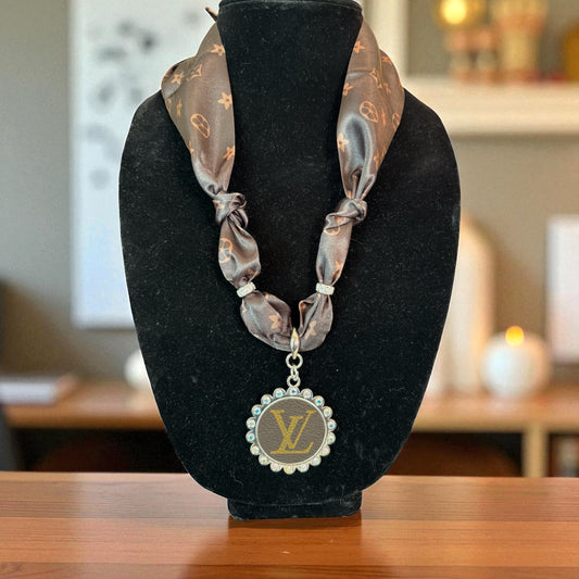 Luxury inspired scarf necklace