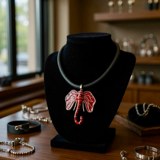 Alabama Crimson Tide elephant necklace
