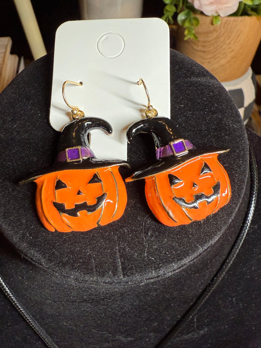 Halloween pumpkin earrings