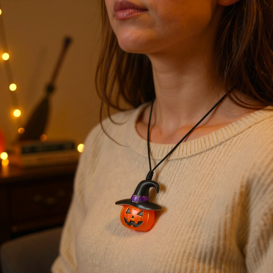 Large Halloween Pumpkin pendant necklace