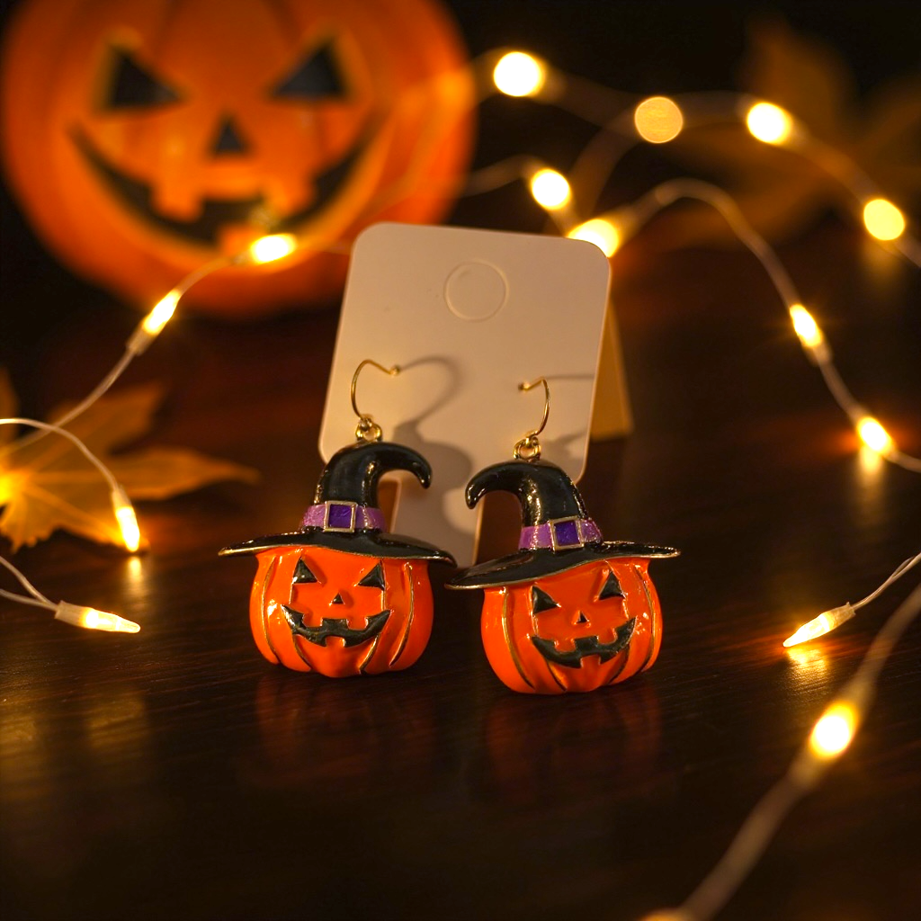 Halloween pumpkin earrings