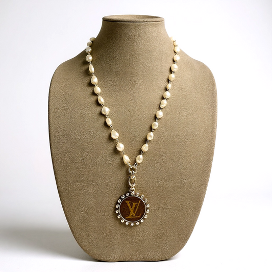 LV up-cycled pearl necklace