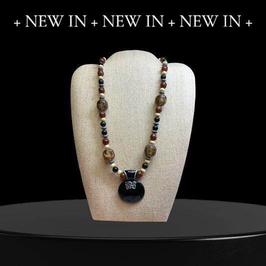 Black and brown beaded necklace