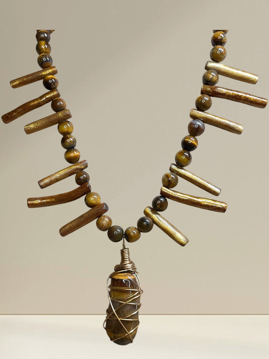 Brown colors Boho necklace