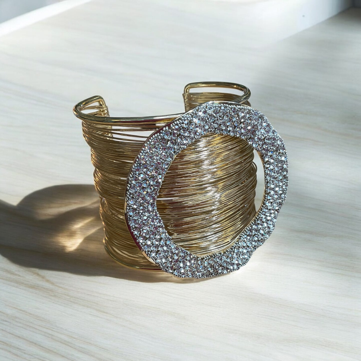 Crystal Accent Multi Layered Cuff bracelet