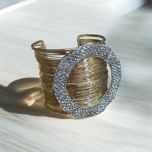Crystal Accent Multi Layered Cuff bracelet