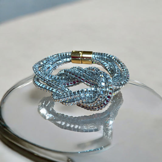 Multi Crystal Knotted Tennis Bracelet