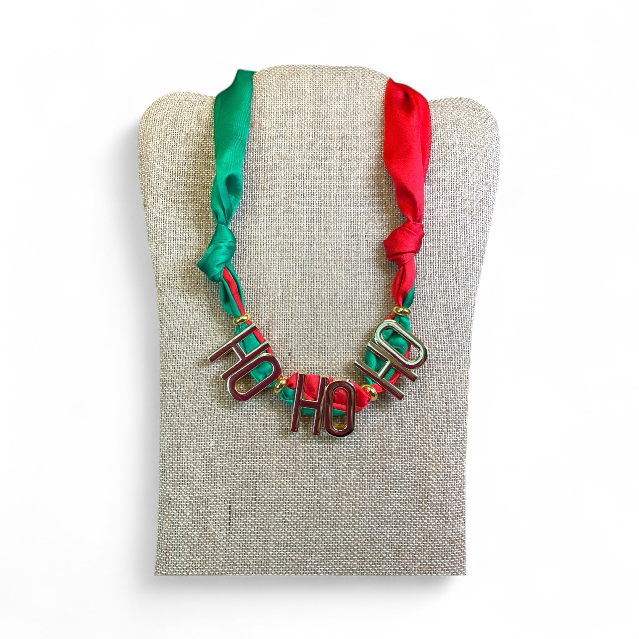 "Ho Ho Ho" Ribbon Necklace