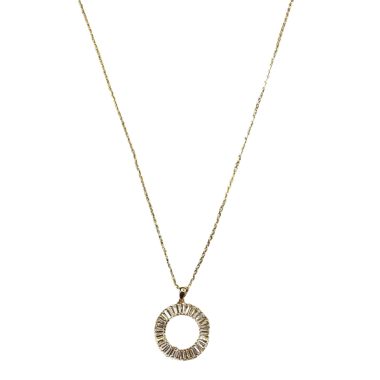 Premium cubic zirconia round pendant necklace