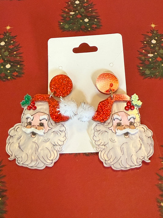 Santa face dangle earrings