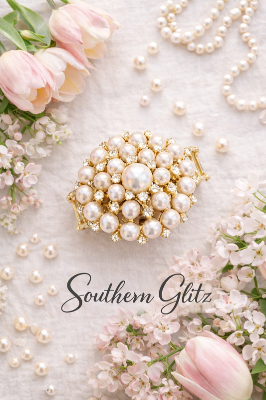 Pearl Statement Bracelet, Gold Pearl Cuff Bracelet, Chunky Pearl Bracelet, Bridal Jewelry, Rhinestone Bracelet, Luxury Statement Jewelry