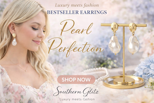 Baroque Pearl Earrings, Gold Pearl Dangle Earrings, Irregular Pearl Statement Earrings, Elegant Bridal Jewelry, Classic Feminine Earrings, Southern Glitz