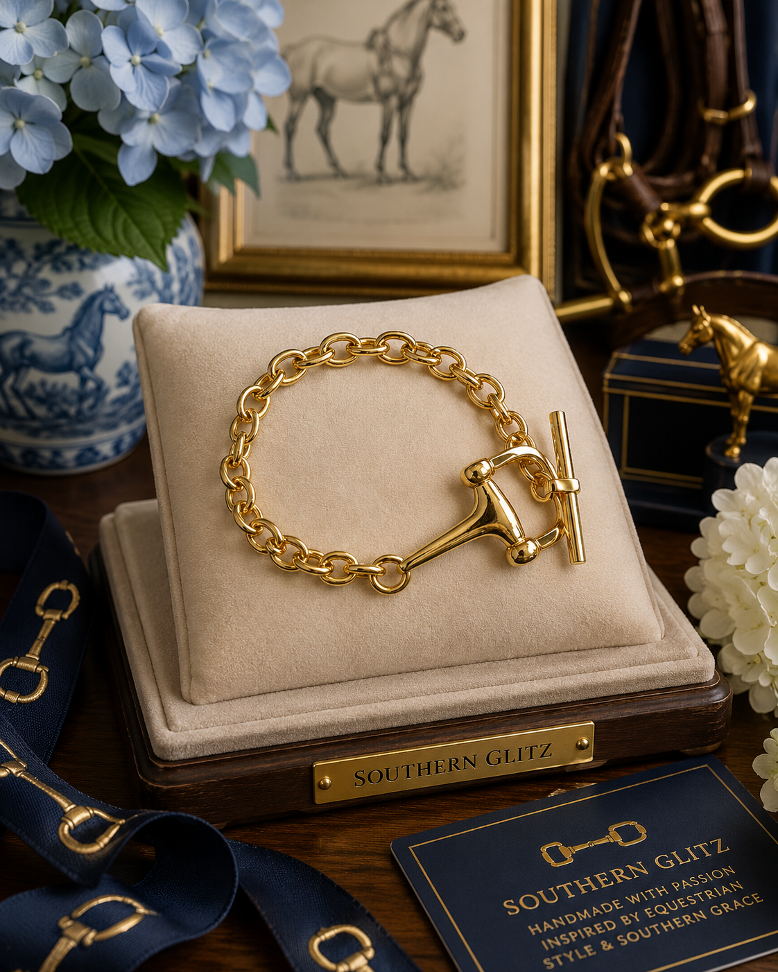 Gold Horse Bit Bracelet, Equestrian Toggle Bracelet, Snaffle Bit Jewelry, Horse Lover Gift, English Riding Bracelet