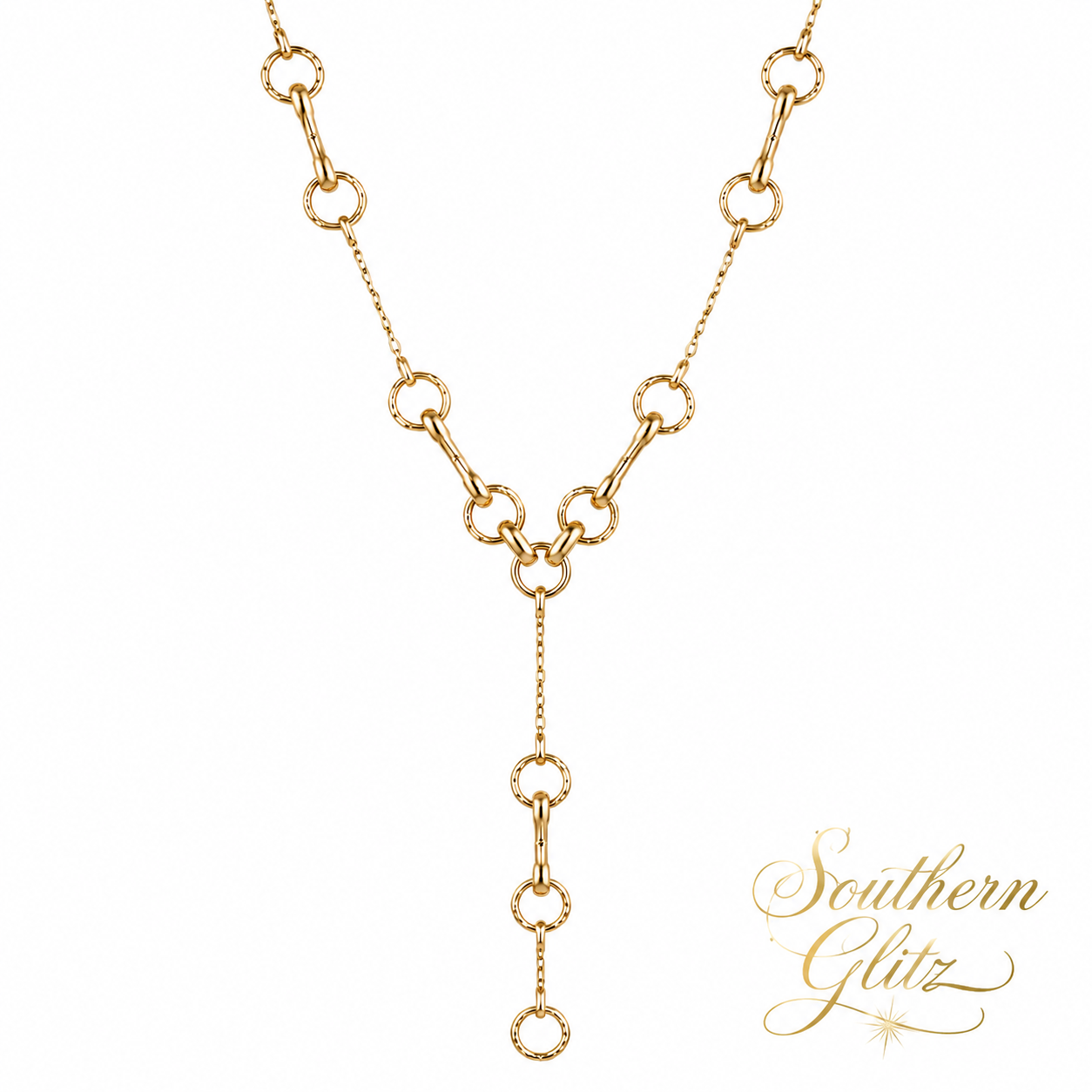 Gold Equestrian Bit Y Necklace, Horse Lover Lariat Necklace, Snaffle Bit Inspired Jewelry, Elegant Horse Girl Gift