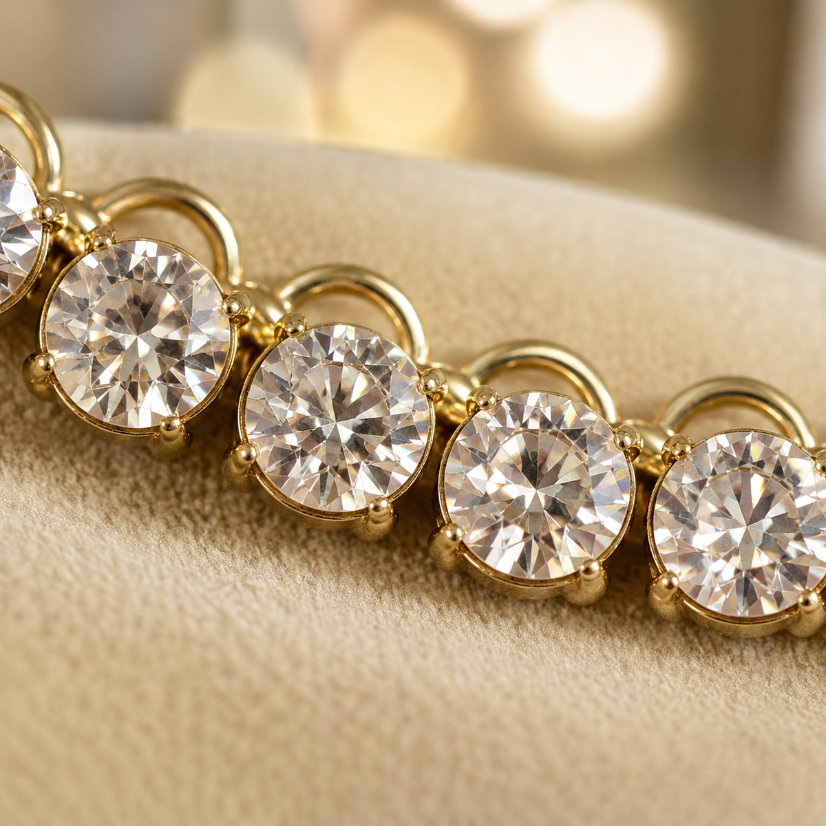 Gold Tone Crystal Statement Necklace, Sparkling Rhinestone Chain Necklace, Glamorous Boutique Jewelry, Bridal Party Gift