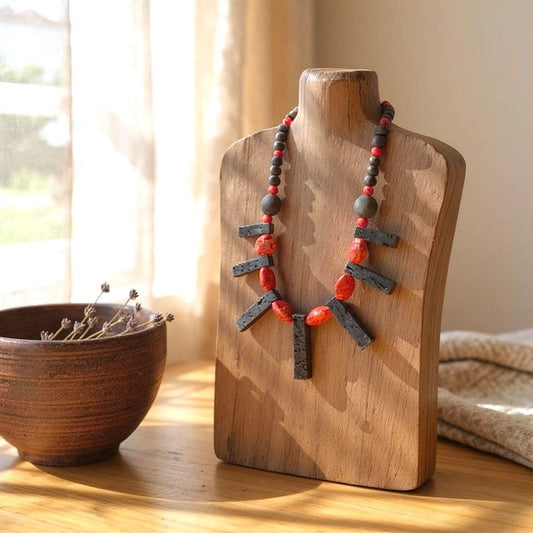 Red And Black Beaded Necklace