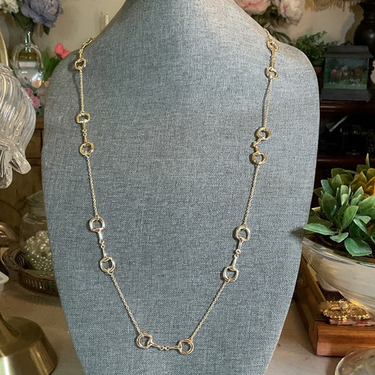 Chic Gold Snaffle bit Link Necklace