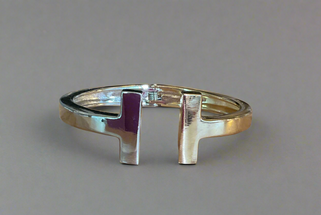 Two tone cuff bracelet